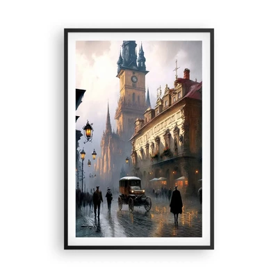 Poster în ramă neagră - Magia unei seri la Praga - 61x91 cm