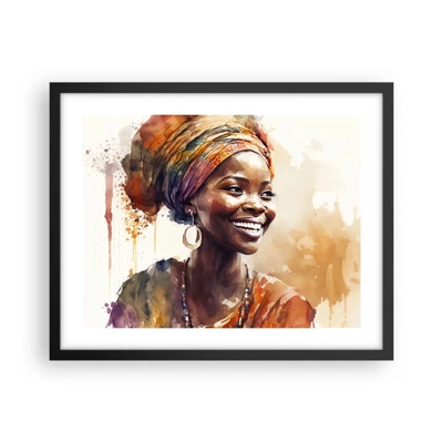 Poster în ramă neagră - Regina africană - 50x40 cm