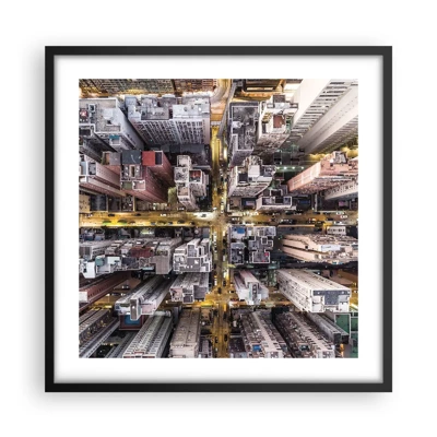 Poster în ramă neagră - Salutări din Hongkong - 50x50 cm