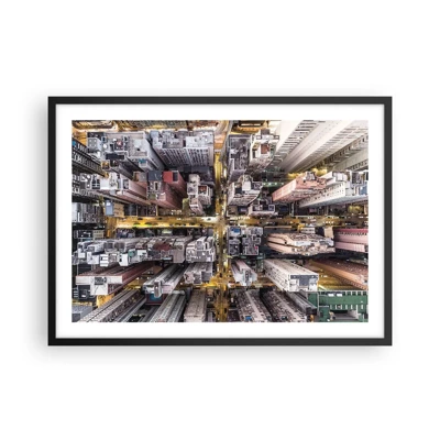 Poster în ramă neagră - Salutări din Hongkong - 70x50 cm