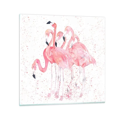 Tablou pe sticlă - Ansamblul roz - 60x60 cm