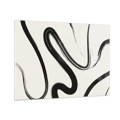 Tablou pe sticlă - Capriciu în alb și negru - 70x50 cm