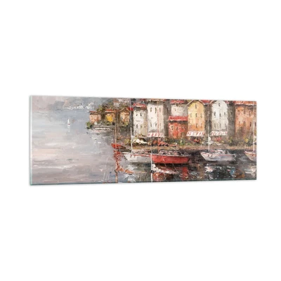 Tablou pe sticlă - Portul romantic - 90x30 cm