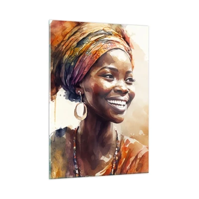 Tablou pe sticlă - Regina africană - 50x70 cm