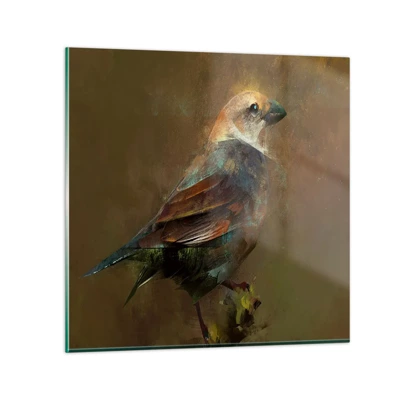 Tablou pe sticlă - Vrăbiuță, o pasăre micuță - 60x60 cm