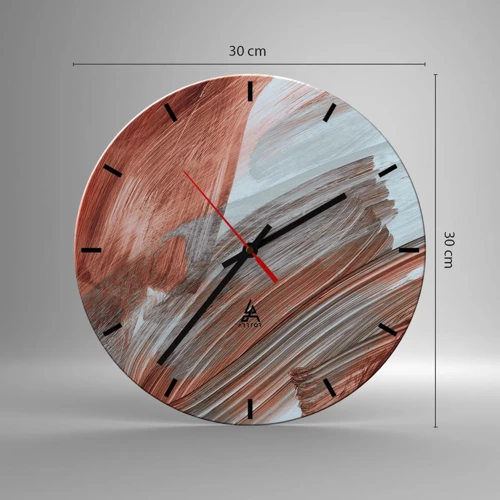 Ceas de perete - Ceas pe sticlă - Abstracție autumnală și vântoasă - 30x30 cm