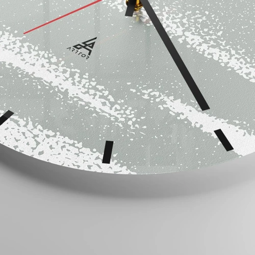 Ceas de perete - Ceas pe sticlă - Abstracție în stil de iarnă - 30x30 cm