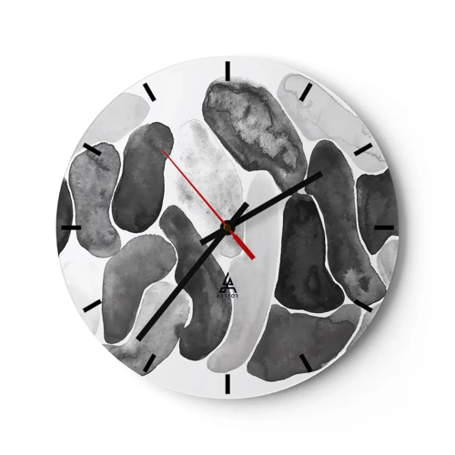 Ceas de perete - Ceas pe sticlă - Abstracție pietroasă - 30x30 cm