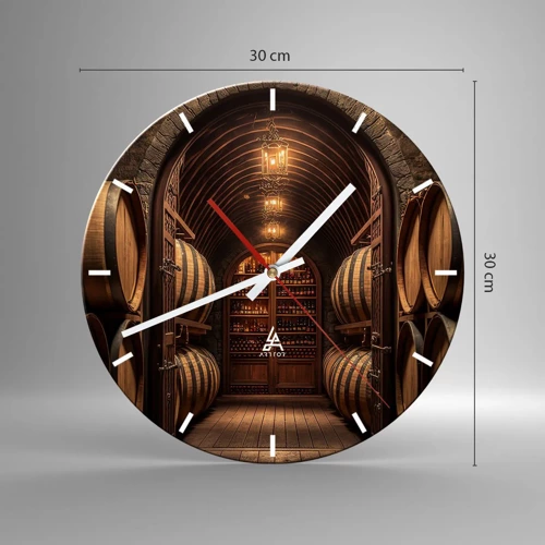 Ceas de perete - Ceas pe sticlă - Beciul cu atmosferă - 30x30 cm