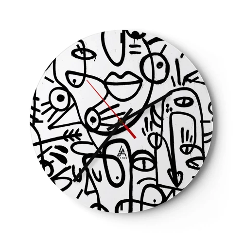 Ceas de perete - Ceas pe sticlă - Chipuri și miraje - 30x30 cm