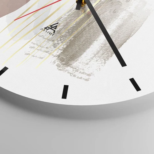 Ceas de perete - Ceas pe sticlă - Colonadă abstractă - 30x30 cm