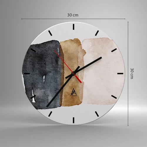 Ceas de perete - Ceas pe sticlă - Compoziția culorilor pământului - 30x30 cm