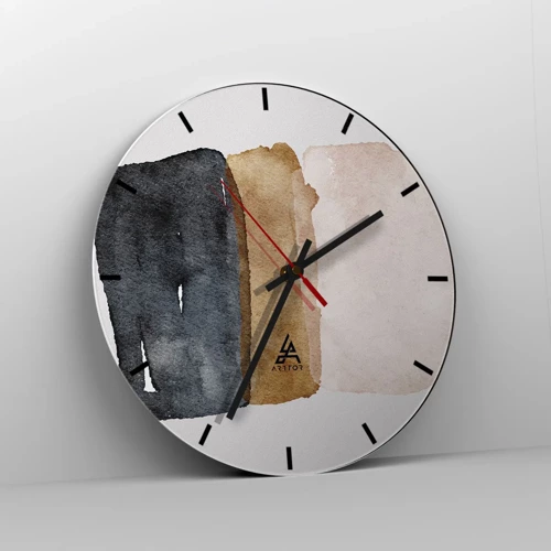 Ceas de perete - Ceas pe sticlă - Compoziția culorilor pământului - 30x30 cm