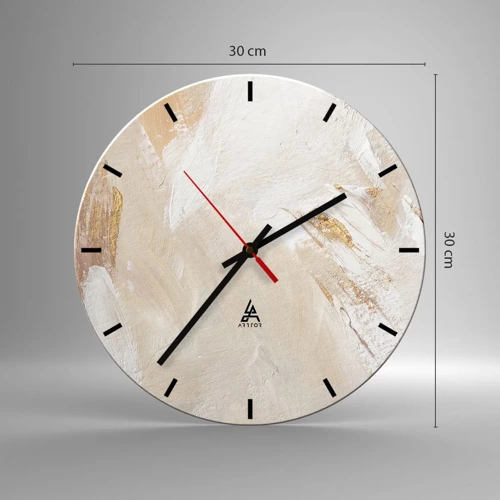 Ceas de perete - Ceas pe sticlă - Compoziție pastel - 30x30 cm