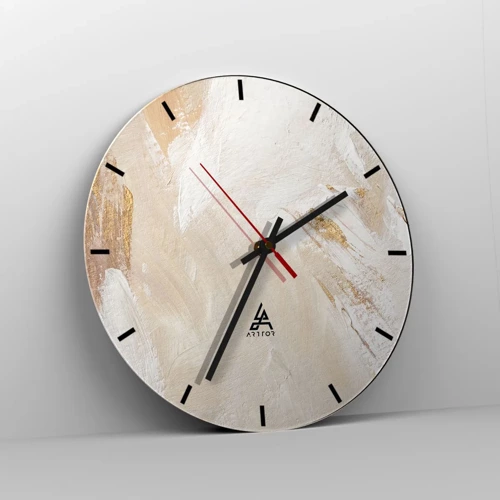 Ceas de perete - Ceas pe sticlă - Compoziție pastel - 30x30 cm