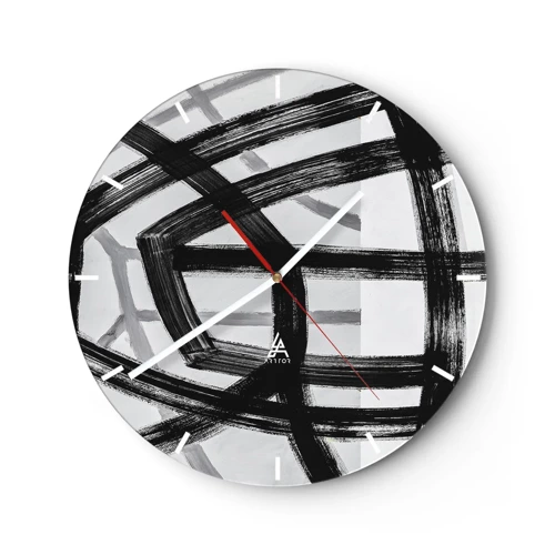 Ceas de perete - Ceas pe sticlă - Construind adâncimea - 30x30 cm