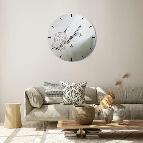 Ceas de perete - Ceas pe sticlă - Eliberat - 30x30 cm