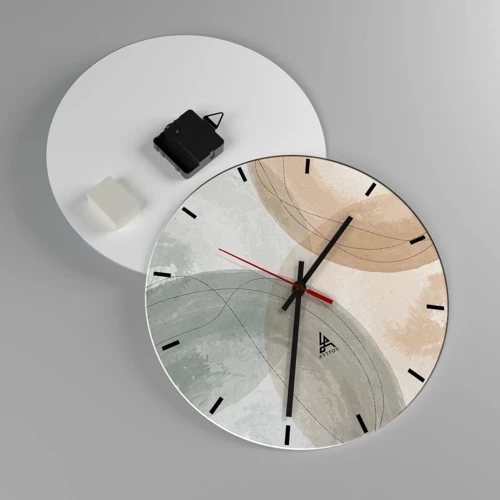 Ceas de perete - Ceas pe sticlă - Întrepătrunderea lumilor - 30x30 cm