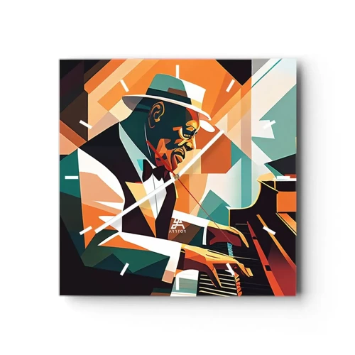 Ceas de perete - Ceas pe sticlă - Numai jazz - 30x30 cm