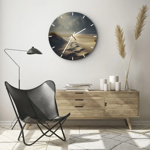 Ceas de perete - Ceas pe sticlă - Peisaj liniștitor - 30x30 cm