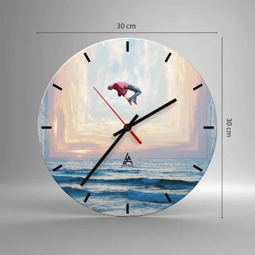 Ceas de perete - Ceas pe sticlă - Spre o altă dimensiune - 30x30 cm
