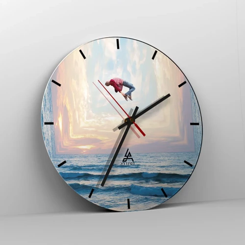 Ceas de perete - Ceas pe sticlă - Spre o altă dimensiune - 30x30 cm