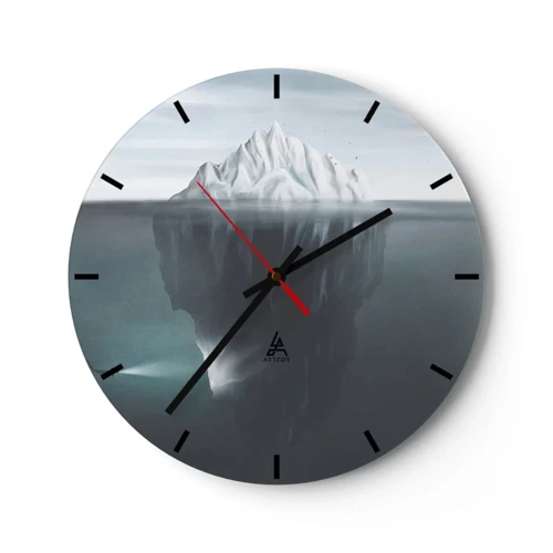 Ceas de perete - Ceas pe sticlă - Un mister subacvatic - 30x30 cm