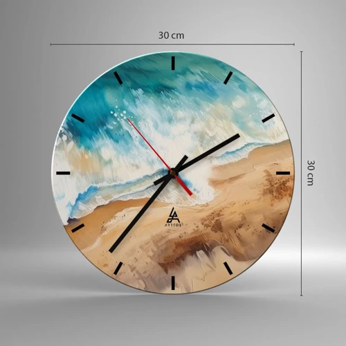 Ceas de perete - Ceas pe sticlă - Unda de întoarcere - 30x30 cm