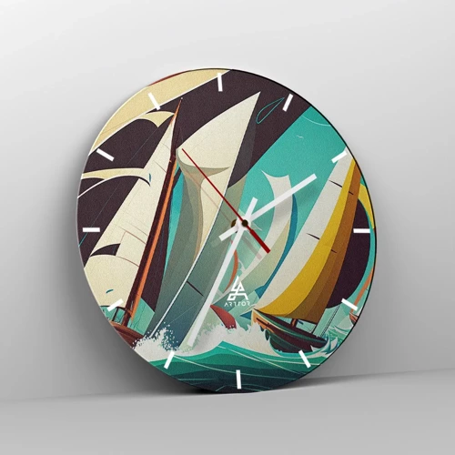 Ceas de perete - Ceas pe sticlă - Voinici și învingători - 30x30 cm
