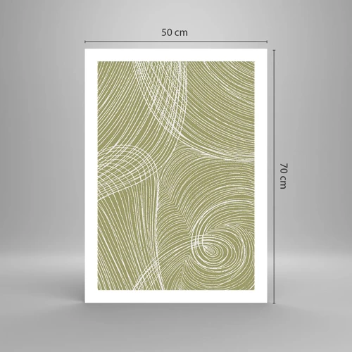 Poster - Abstracție complicată în alb - 50x70 cm