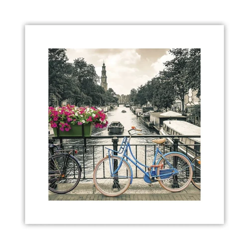 Poster - Culorile unui canal din Amsterdam - 30x30 cm