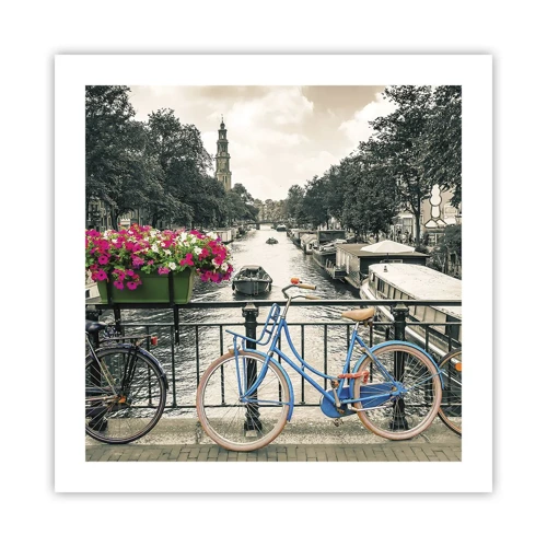 Poster - Culorile unui canal din Amsterdam - 50x50 cm