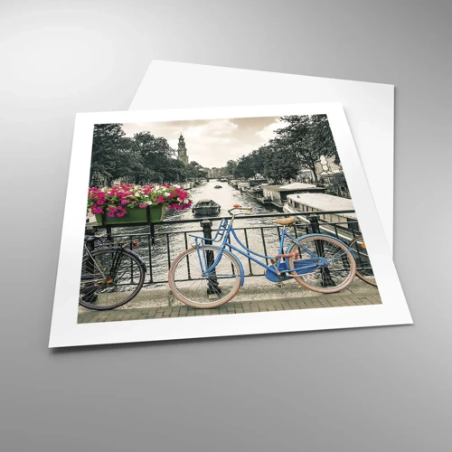 Poster - Culorile unui canal din Amsterdam - 50x50 cm