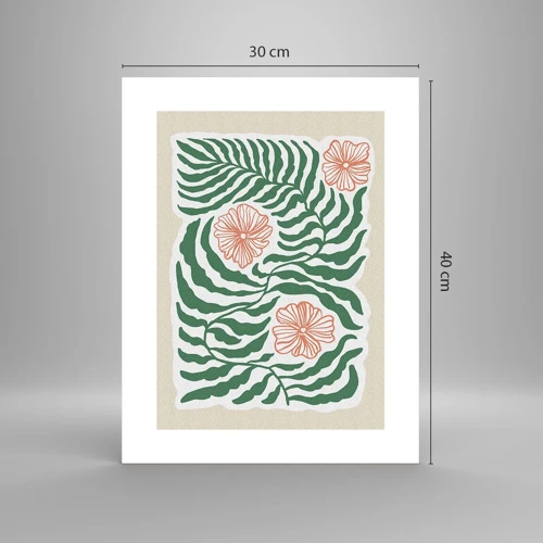 Poster - Înflorite în verde - 30x40 cm