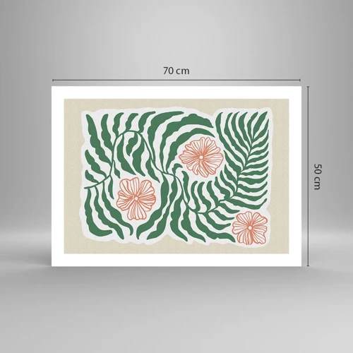 Poster - Înflorite în verde - 70x50 cm