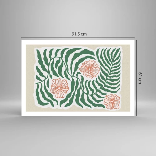 Poster - Înflorite în verde - 91x61 cm