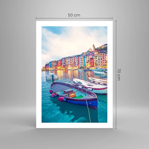 Poster - O seară plină de culoare în port - 50x70 cm