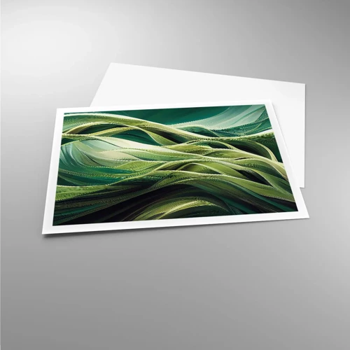 Poster - Un joc abstract de verde - 100x70 cm