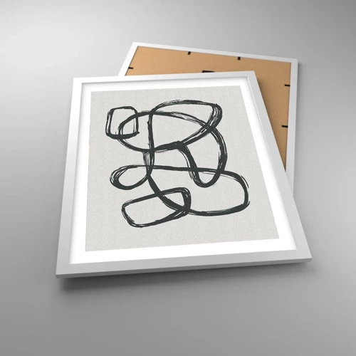 Poster în ramă albă - Abstracție în buclă - 40x50 cm