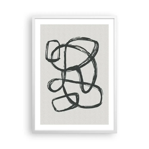 Poster în ramă albă - Abstracție în buclă - 50x70 cm