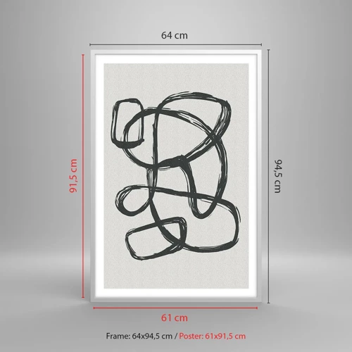 Poster în ramă albă - Abstracție în buclă - 61x91 cm