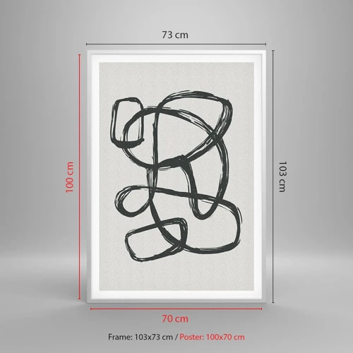 Poster în ramă albă - Abstracție în buclă - 70x100 cm