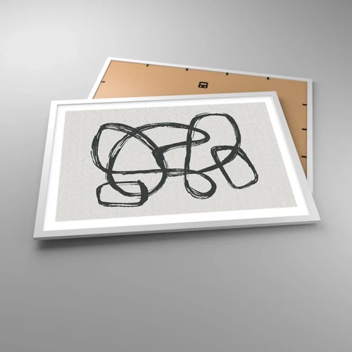 Poster în ramă albă - Abstracție în buclă - 70x50 cm