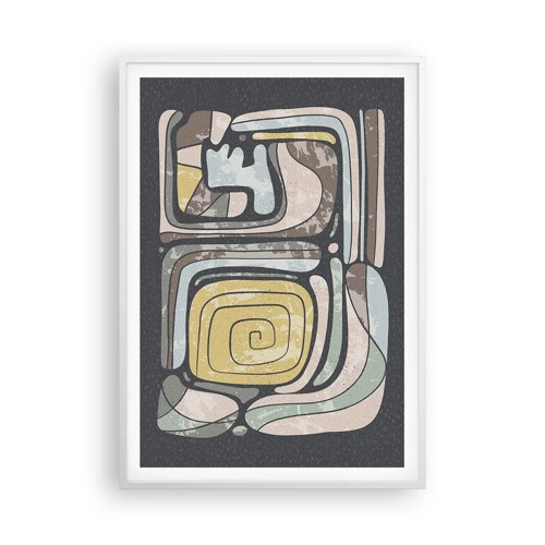 Poster în ramă albă - Abstracție în spirit precolumbian - 70x100 cm