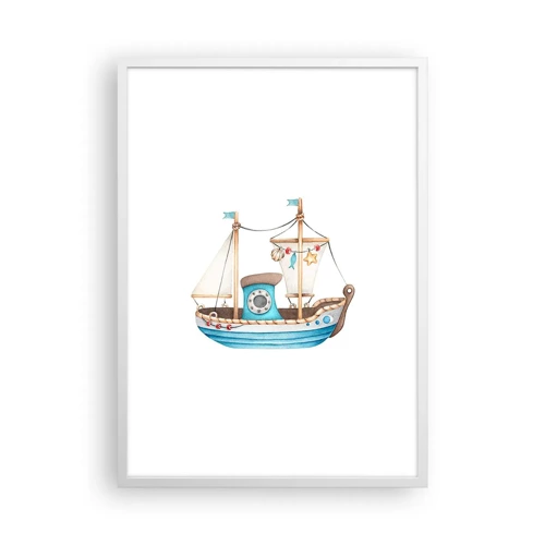 Poster în ramă albă - Ahoy aventura! - 50x70 cm