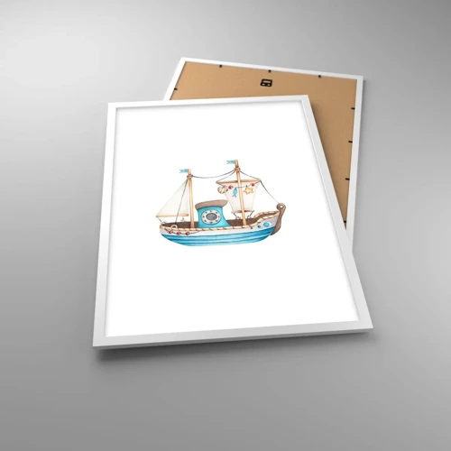 Poster în ramă albă - Ahoy aventura! - 50x70 cm