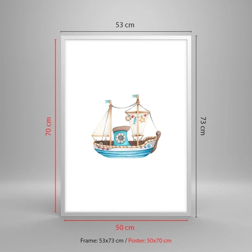 Poster în ramă albă - Ahoy aventura! - 50x70 cm