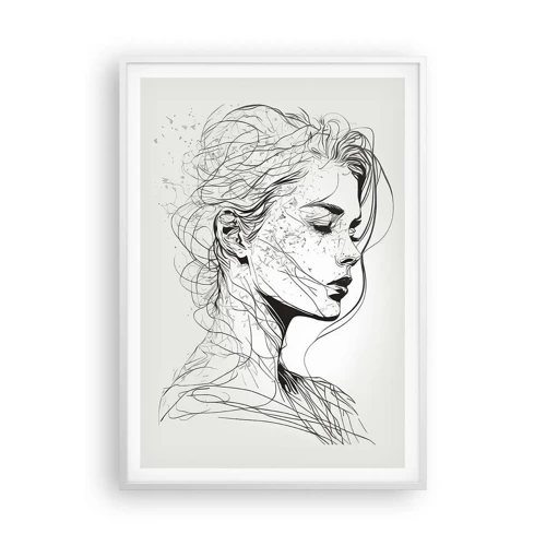 Poster în ramă albă - Desenată cu linii - 70x100 cm