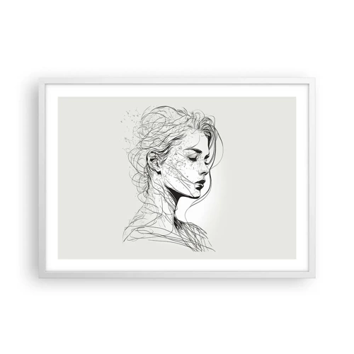 Poster în ramă albă - Desenată cu linii - 70x50 cm