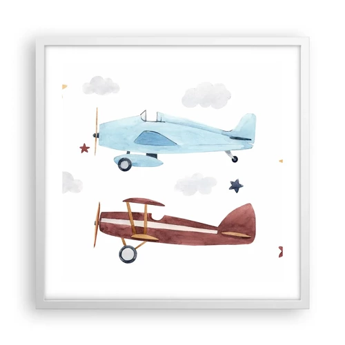 Poster în ramă albă - Domnule Pilot, vă așteptăm! - 50x50 cm